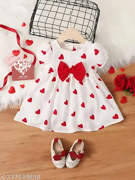 Girls red white dress