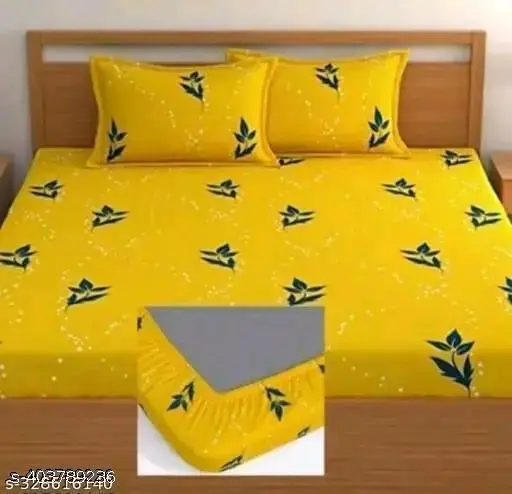 ttractive double fitted supersoft double bedsheet with 2 large pillow covers (1 pillow cover with single bedsheet)