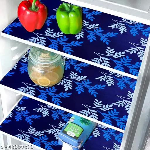 Crosmo Refrigerator Combo of Exclusive Decorative 1 Fridge TOP Cover, 3 Fridge MATS(4 PCS Set)