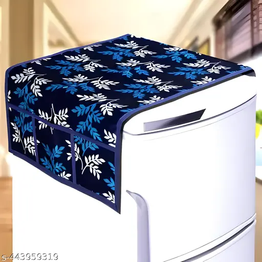 Crosmo Refrigerator Combo of Exclusive Decorative 1 Fridge TOP Cover, 3 Fridge MATS(4 PCS Set)