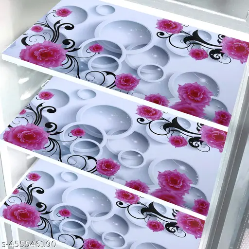 Combo of 1 Refrigerator Fridge Top Cover and 6 Pcs Fridge Place Mats