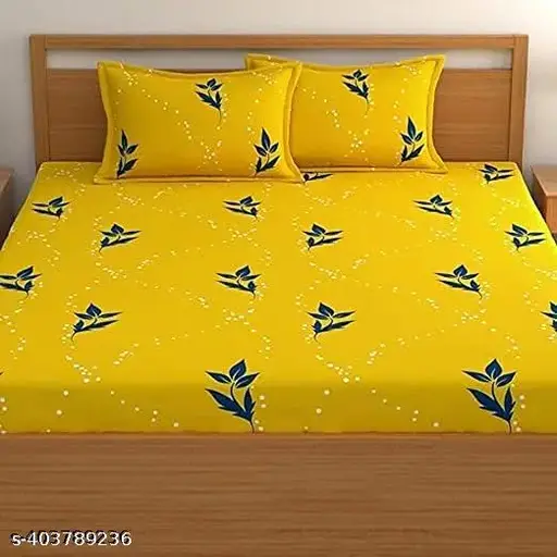 ttractive double fitted supersoft double bedsheet with 2 large pillow covers (1 pillow cover with single bedsheet)
